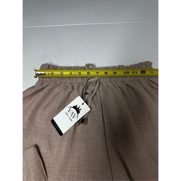NWT VAV New York WIDE LEG PANTS WITH ELASTIC WAIST one Size Tan See Description - Picture 13 of 15